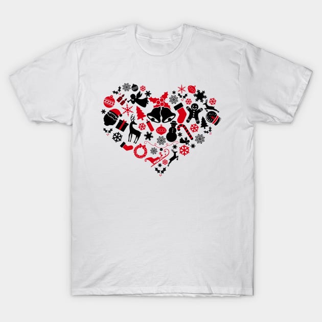 I Heart Christmas. Christmas Elements T-Shirt by KsuAnn